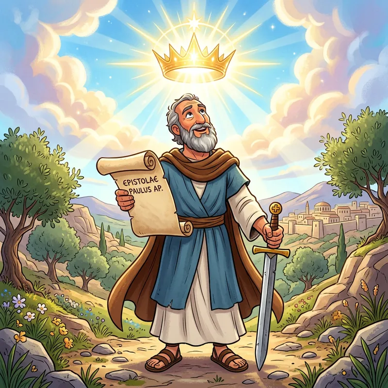 Saint Paul Cartoon with Letter and Sword Saint Paul Cartoon with Letter and Sword