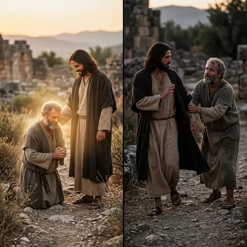 St. Peter and Jesus: Blessing vs. Rebuke Scene