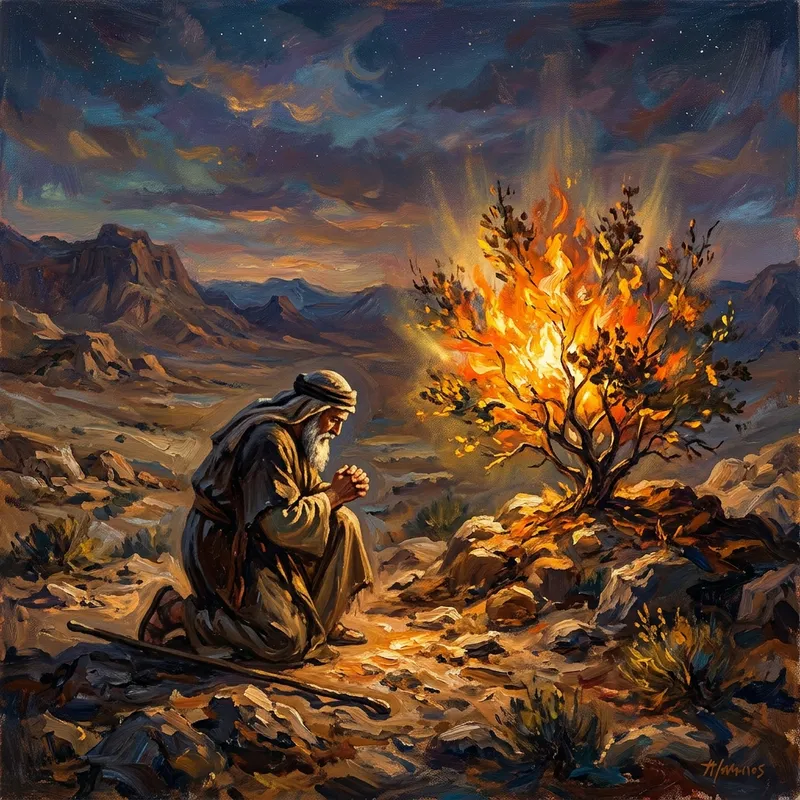 Impressionist Art of Moses and the Burning Bush Impressionist Art of Moses and the Burning Bush