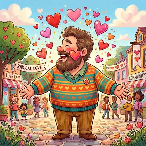 Radical Love: Cartoon Man with Hearts