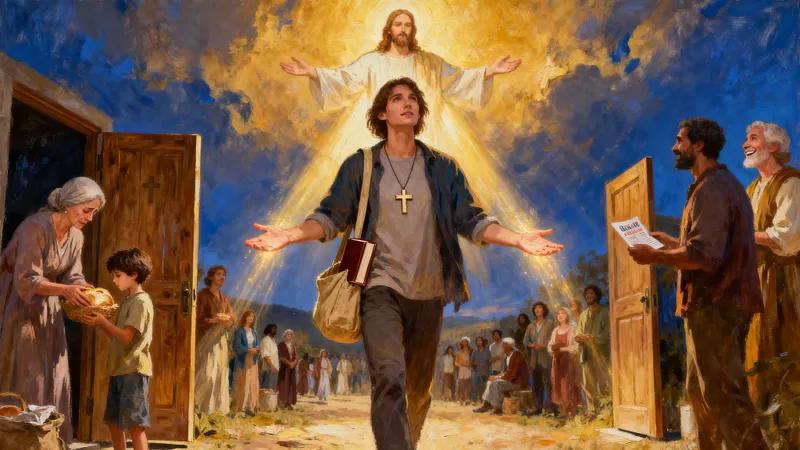 Empowered by Divine Light: A Modern Ministry Scene