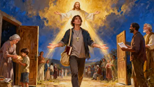 Empowered by Divine Light: A Modern Ministry Scene