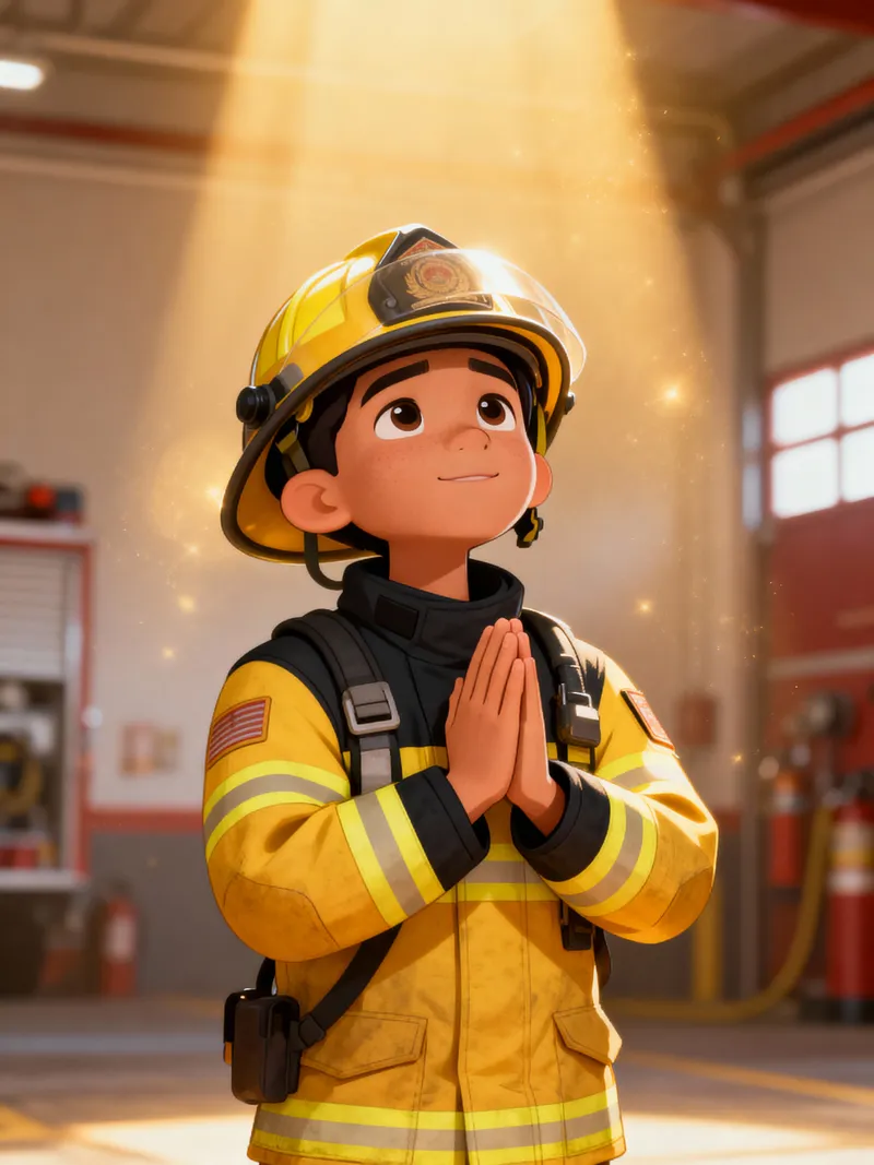 Filipino Firefighter Trainee: Hope in Prayer