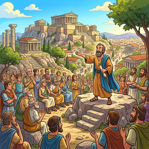 Paul at the Areopagus: A Cartoon Scene