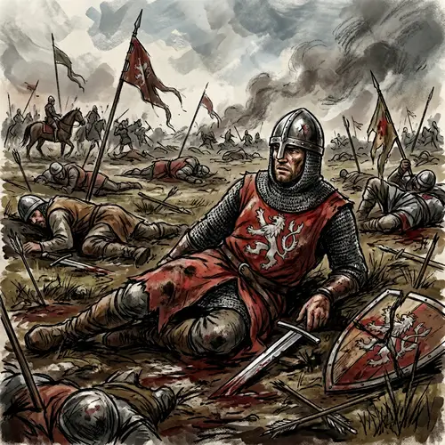 13th Century Bohemian Knight on Battlefield Sketch