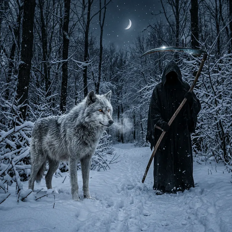 Majestic Wolf Confronts Grim Reaper Majestic Wolf Confronts Grim Reaper