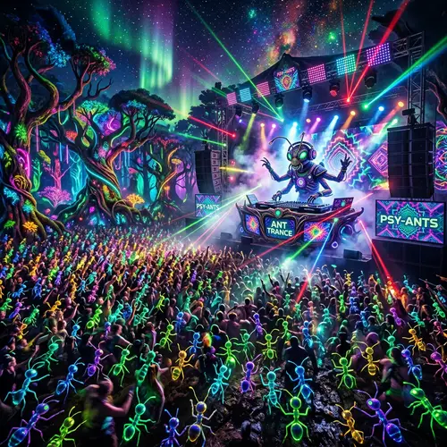 Psychedelic Trance Party with Alien Ants