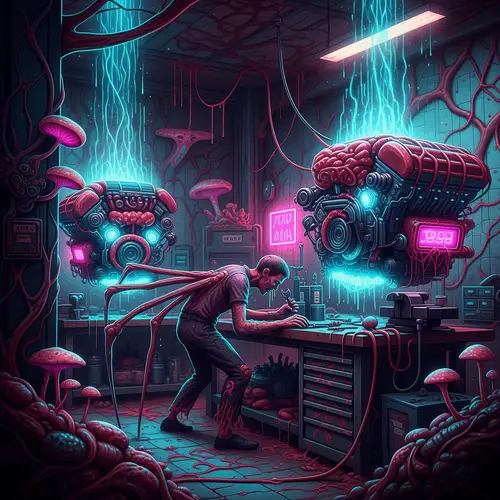 Organic Mechanic Psychedelic Horror Art