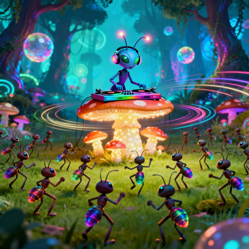 Psychedelic Trance Party with Alien Ants
