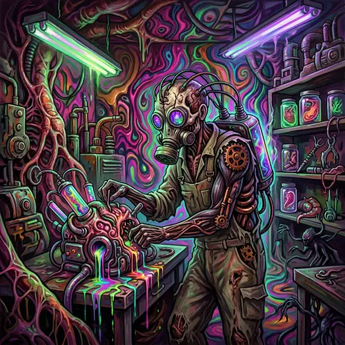 Organic Mechanic Psychedelic Horror Art