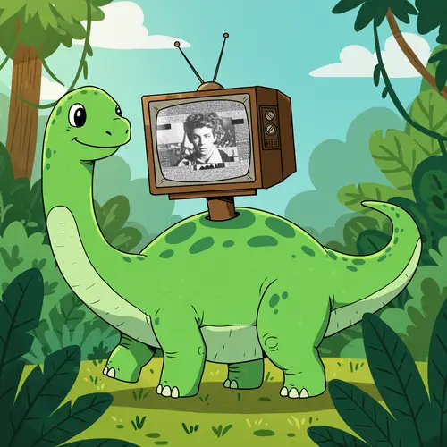 Dinosaur with a TV Head: A Unique Creation
