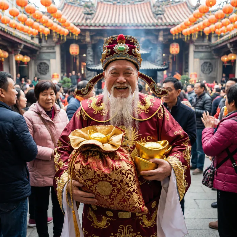 Asian Mythology Wealth God Design