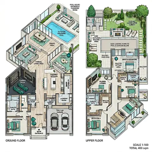 Stylish Modern 2-Story House Floorplan Design