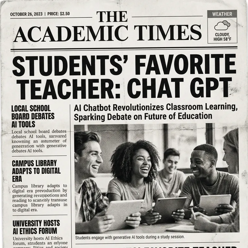 Students' Favorite Teacher Chat GPT - Newspaper Design