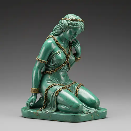 Ancient Aquamarine Statuette of a Captive Beauty