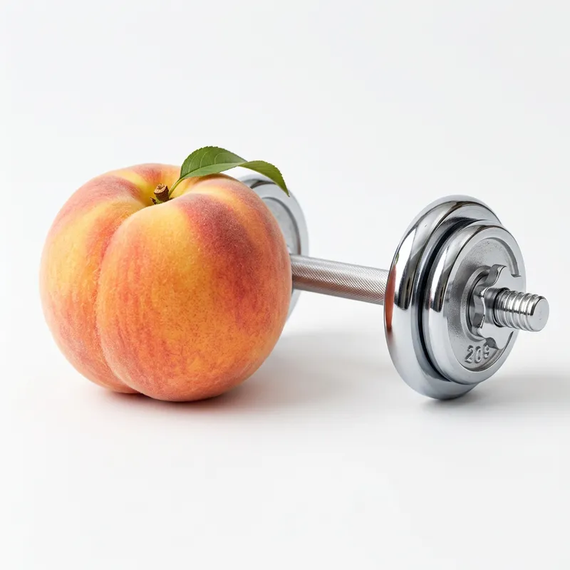 Ripe Peach and Chrome Barbell - Stunning Visual Contrast Ripe Peach and Chrome Barbell - Stunning Visual Contrast