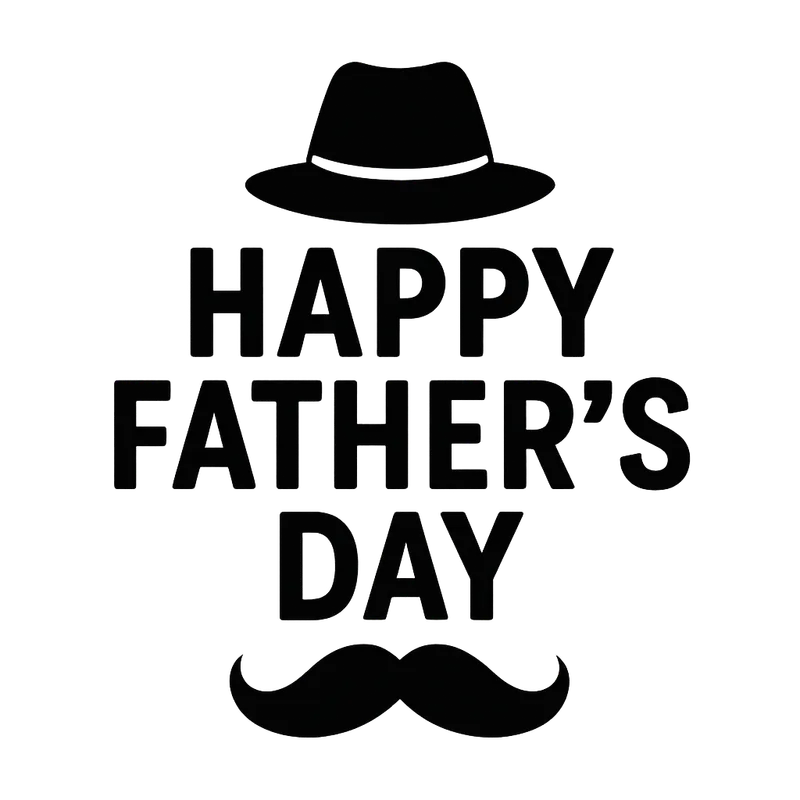 Minimalist Father's Day Design in Black and White
