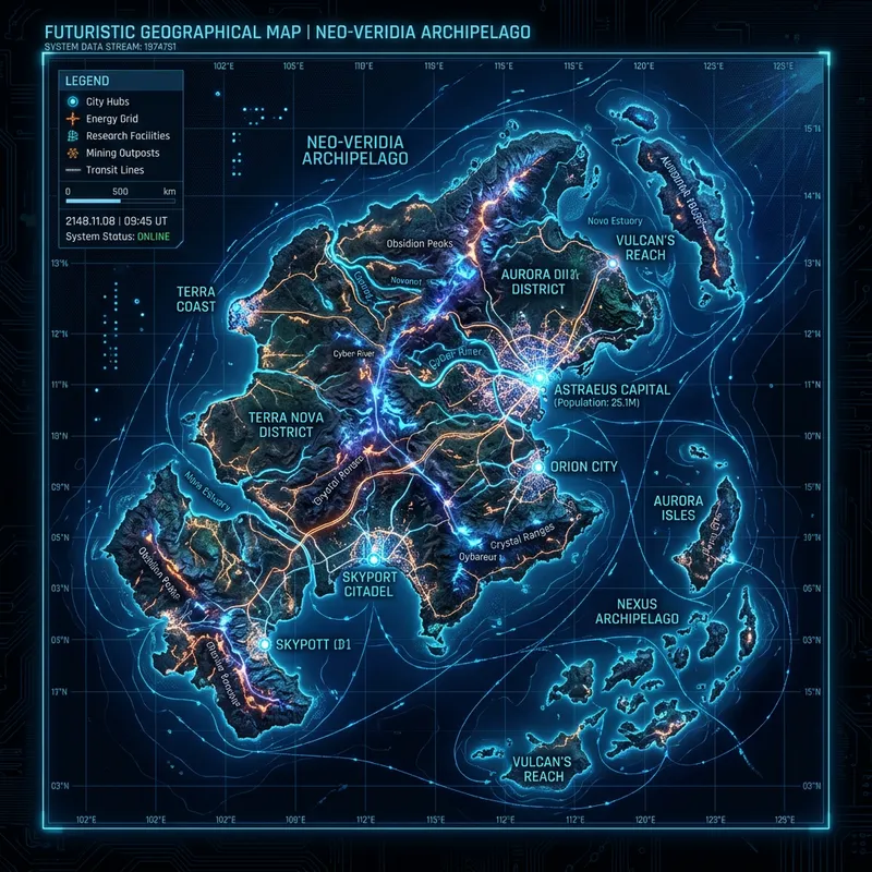 Futuristic Geographical Map Design