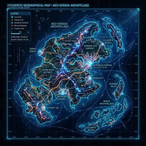 Futuristic Geographical Map Design