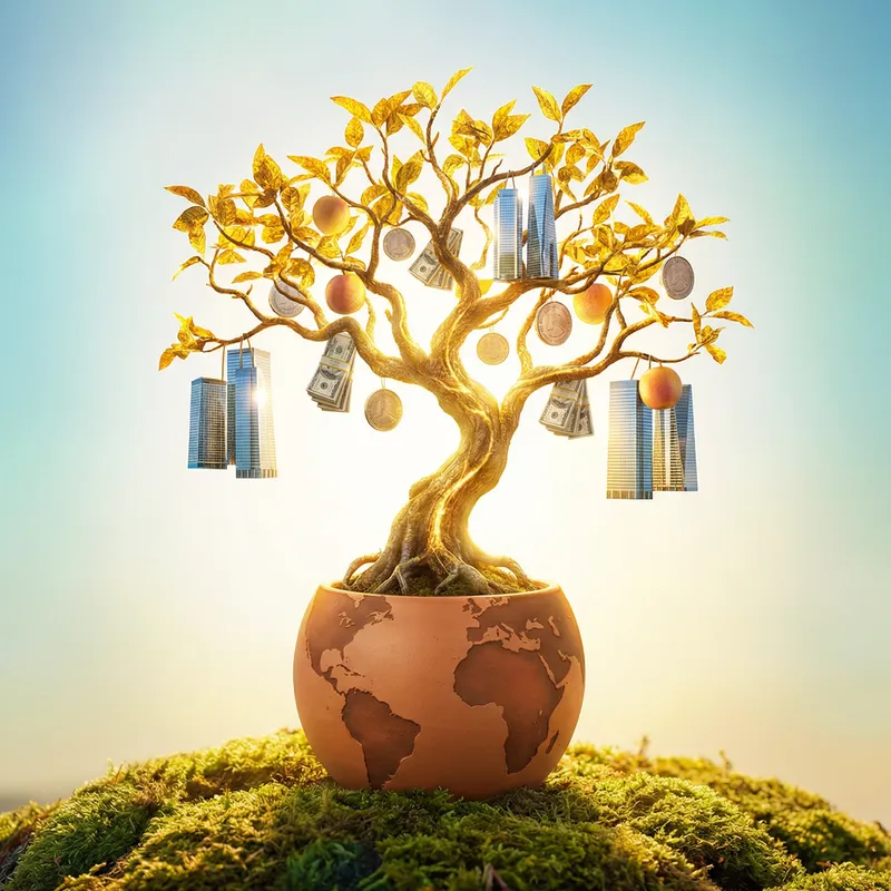 Abstract Business Growth: Visualize Success