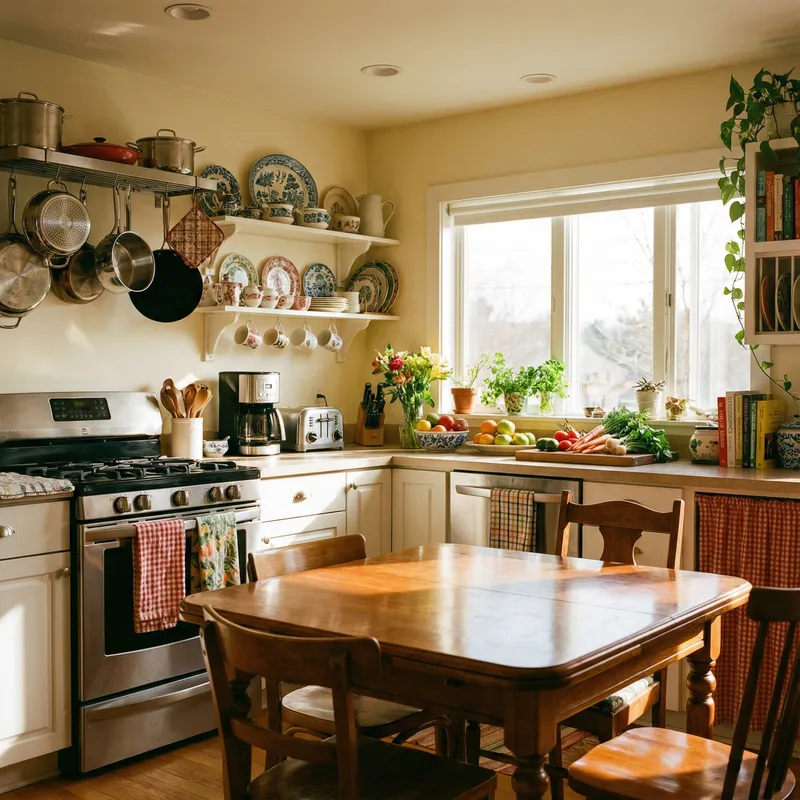 Vibrant and Inviting Kitchen Scene Background