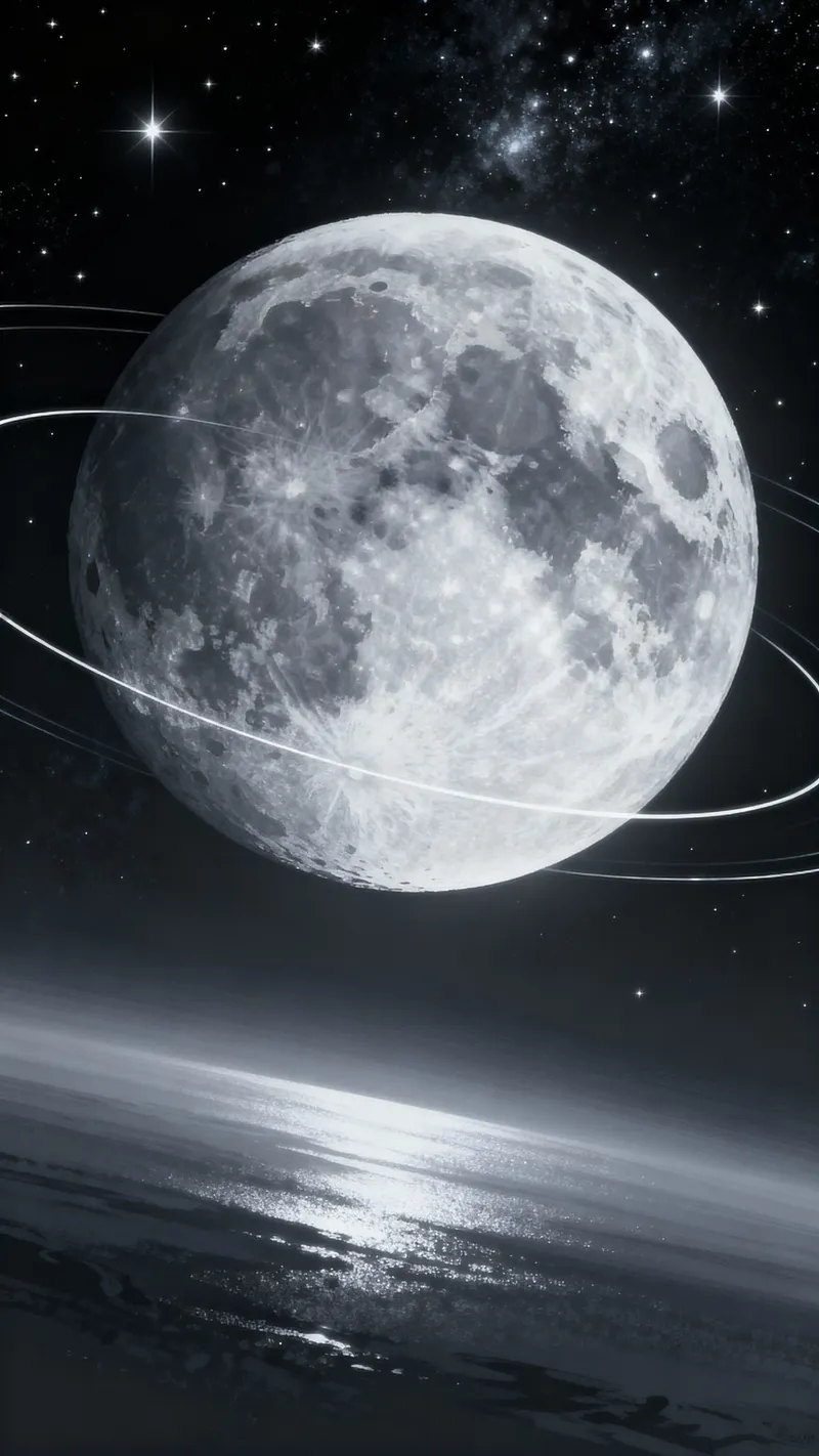 Cosmic Moonlit Serenity - Dark Orbital Beauty Cosmic Moonlit Serenity - Dark Orbital Beauty