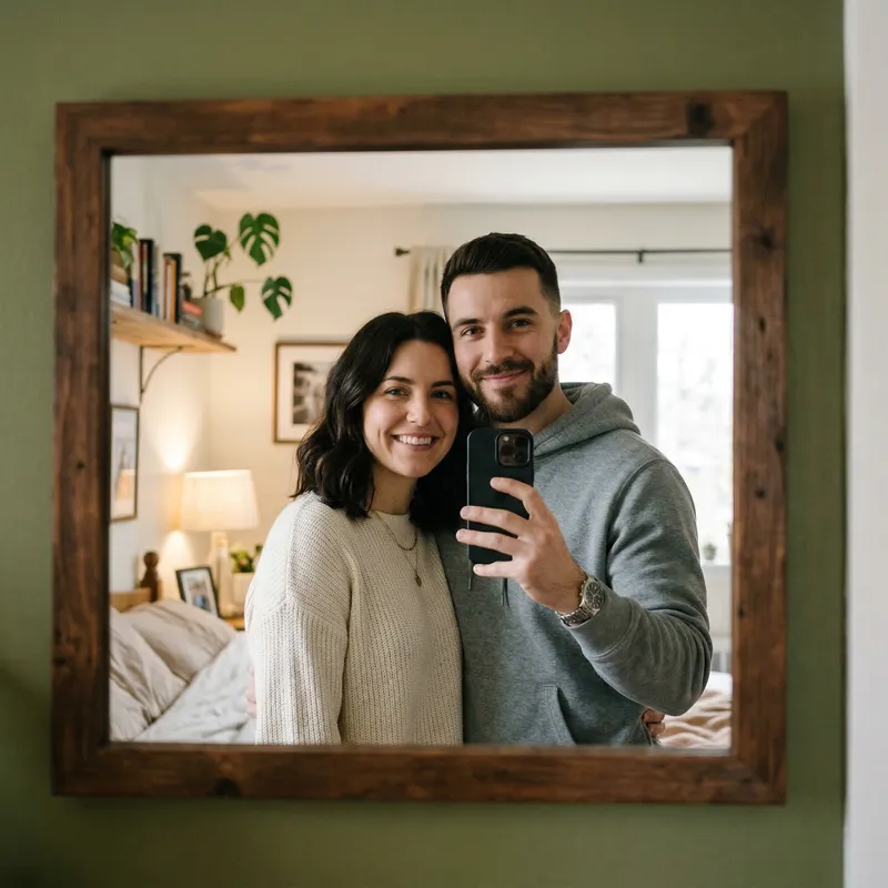 Mirror Selfie Moments: Two Friends Together