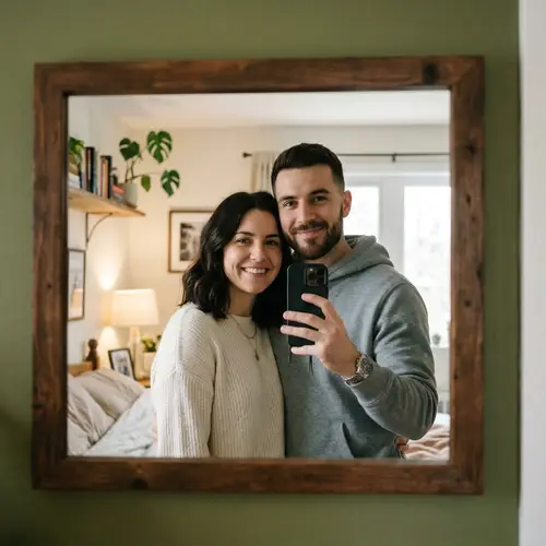 Mirror Selfie Moments: Two Friends Together