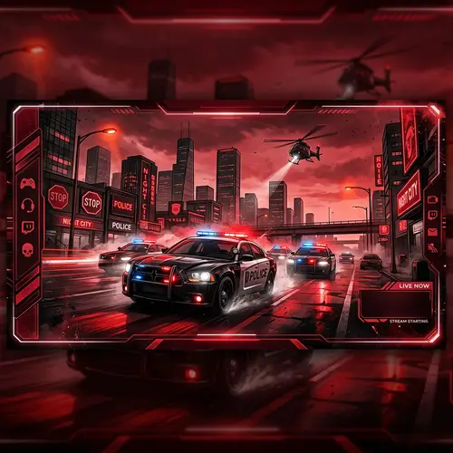 GTA-Style Police Streamer Banner Design