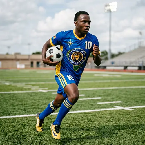 Dynamic Young African Football Player | Teamwork Icon