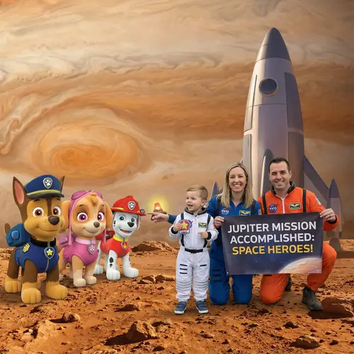 Space Adventure: Family Joins Paw Patrol on Jupiter