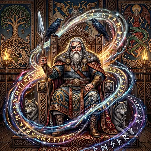 Odin | Mystical Norse Tapestry Illustration