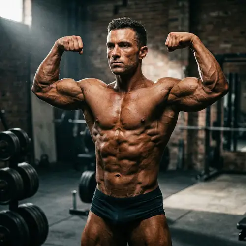 Professional Bodybuilder with Detailed Muscle Definition