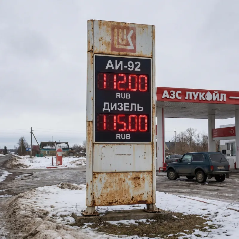 Price Stele at Gas Stations from 112 RUB in Russia