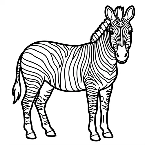 Zebra Outline Art for All Ages - Black and White Design