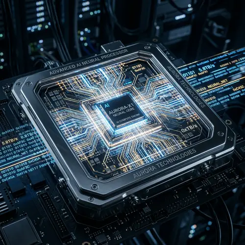 Intricate AI Chip: Futuristic Technological Advancement