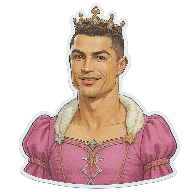 Cristiano Ronaldo as a Fairy Tale Princess Sticker