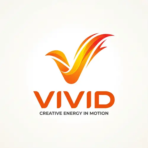 Bright & Creative Brand Logo Design | Vivid 'V' Element