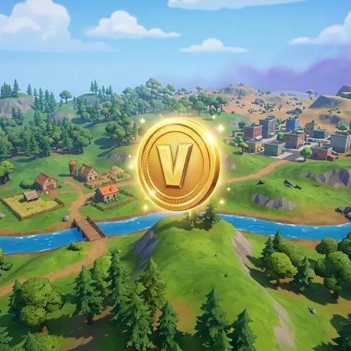 Virtual Landscape in a Popular Video Game | V-Bucks Icon