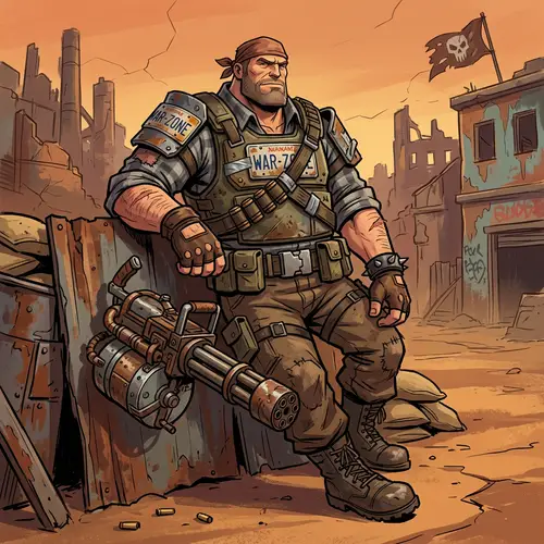 Post-Apocalyptic Military Character Illustration | Team Fortress 2 Style