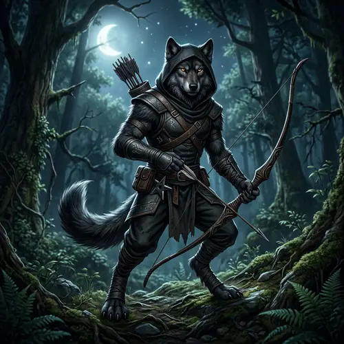 Wolf Ninja Archer: A Stealthy Fantasy Character