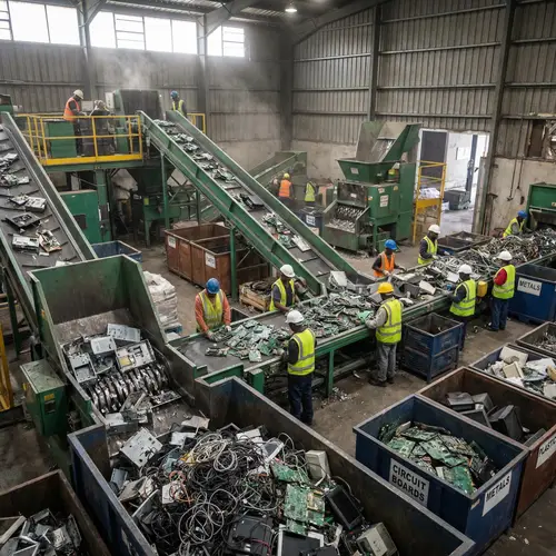 E-Waste Recycling Facility: A Hyper-Realistic View