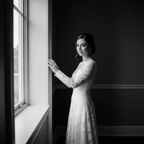 Dreamy Bridal Portrait in Lace Gown