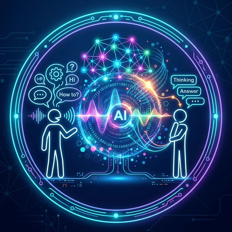 Futuristic AI Conversation Icon: Innovative Design