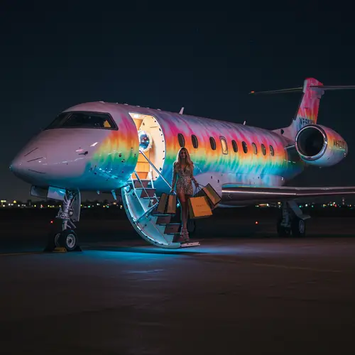Glamorous Tie Dye Private Jet Experience