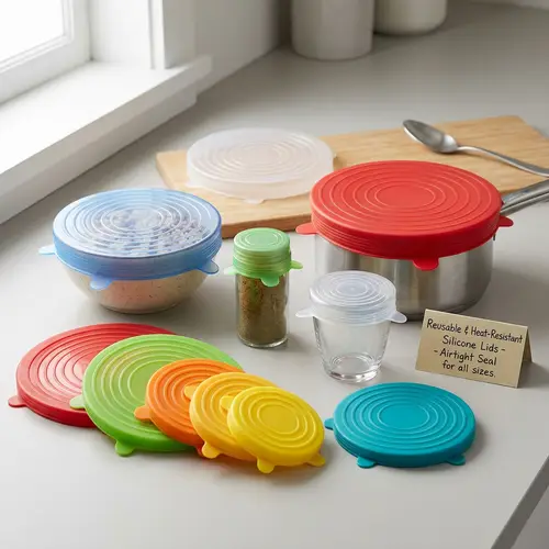 Flexible Silicone Lids for Airtight Sealing | Variety of Colors & Sizes