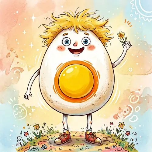 Quirky Egg Man Illustration | Friendly and Comical Character