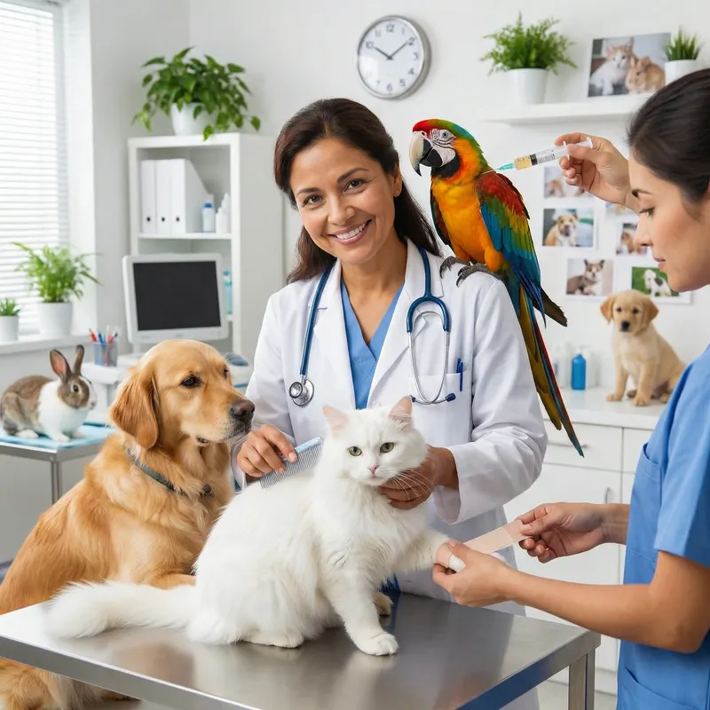 Caring Veterinarian Healing Pets