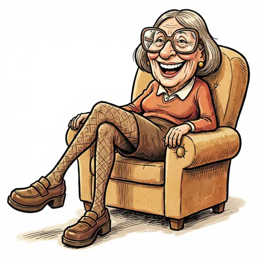 Mature Woman Pantyhose Caricature Art