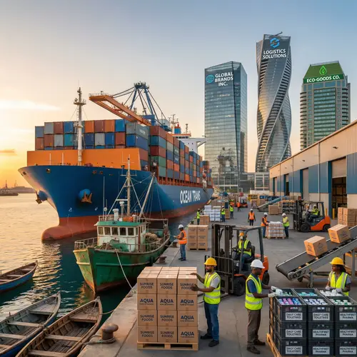 Vessels and FMCG Hub - A Port Scene